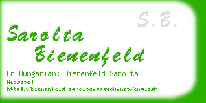 sarolta bienenfeld business card
